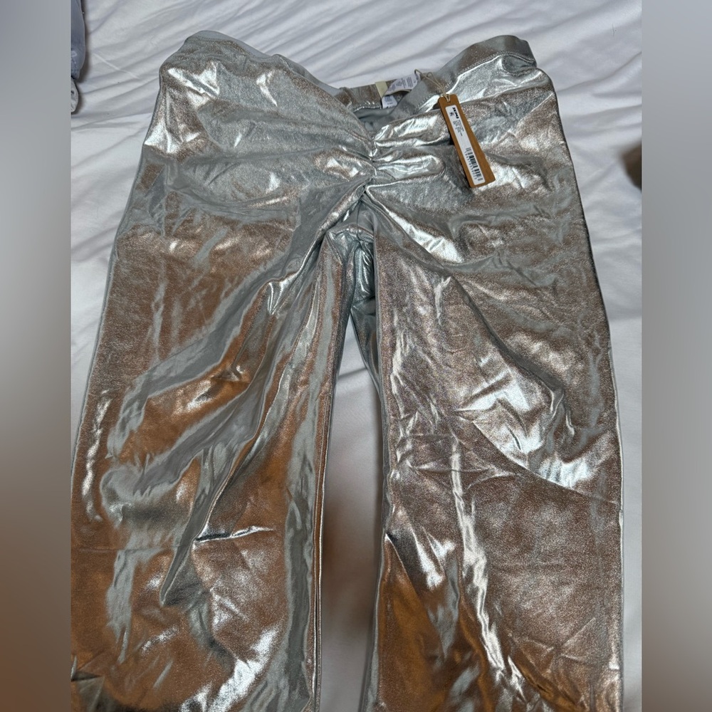SKIMS New  Metallic Silver swim cover-up size xl